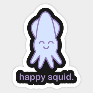 Happy Squid | Cute Kawaii Anime Squid Sticker